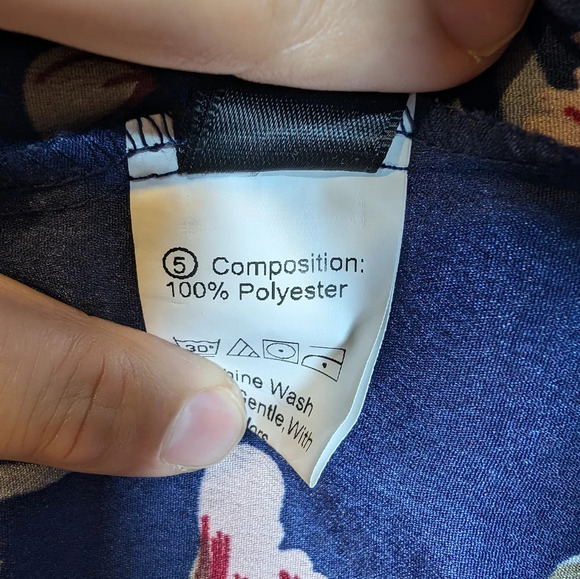 Shein Curve Blue Floral Print Flowy Frill Wrap Cross Front Cami Dress 2XL - Picture 6 of 10